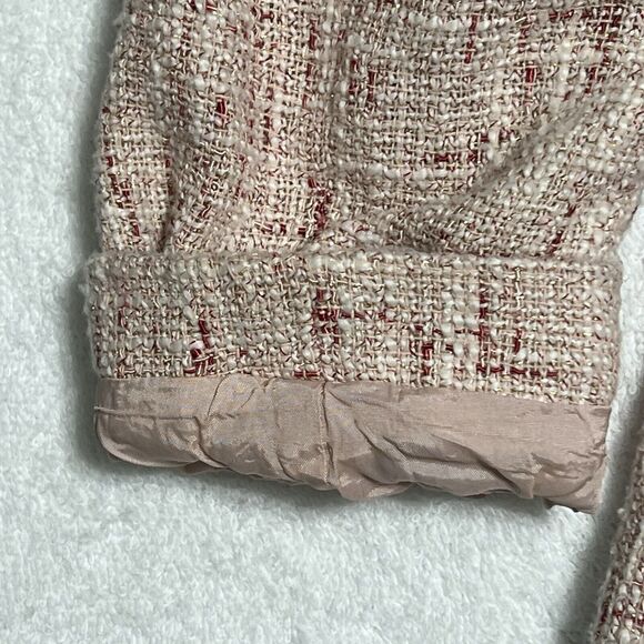 Tahari Arthur S. Levine Tweed Crop Blazer Women's 4P Pink 100% Silk Trim - Picture 17 of 17